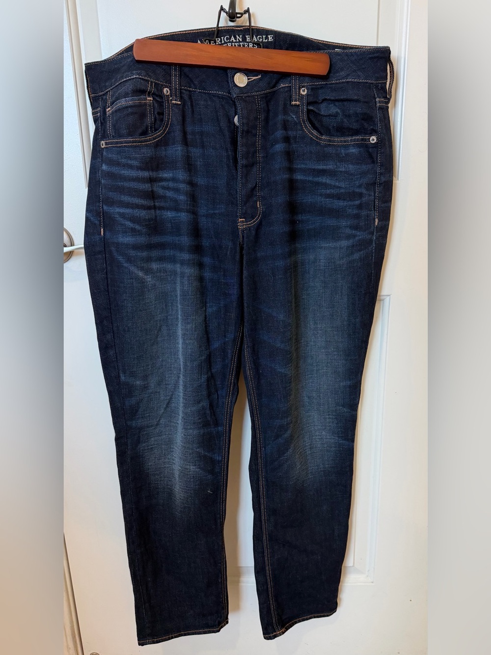 American Eagle Button Fly Dark Wash Stretch Denim Jeans Women's Size 14